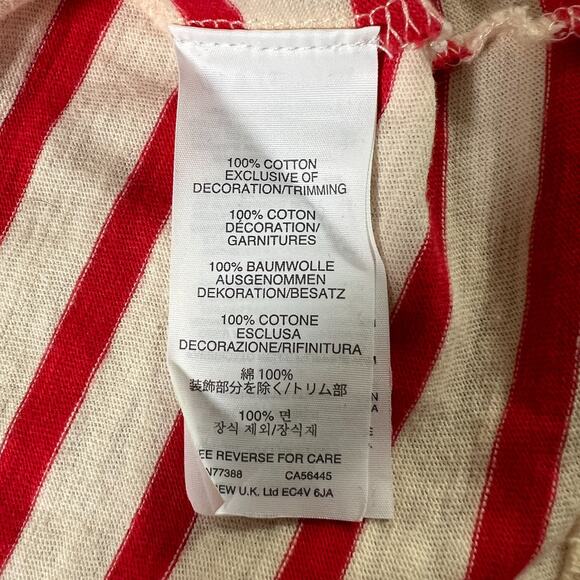 J.Crew Womens Striped T shirt with Bow Embellished Back Size Medium Holidays - Picture 6 of 8